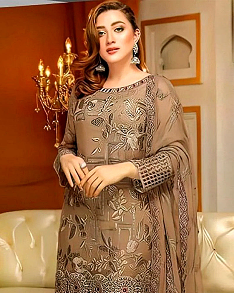 Lawn-3PC Embroidered with Chiffon Embroidered Dupatta-5186