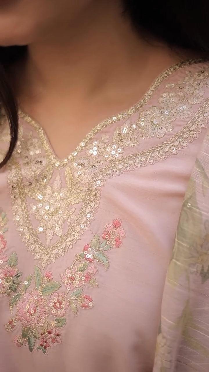 Lawn-3PC Embroidered Shirt with Organza Digital Printed Dupatta-5206