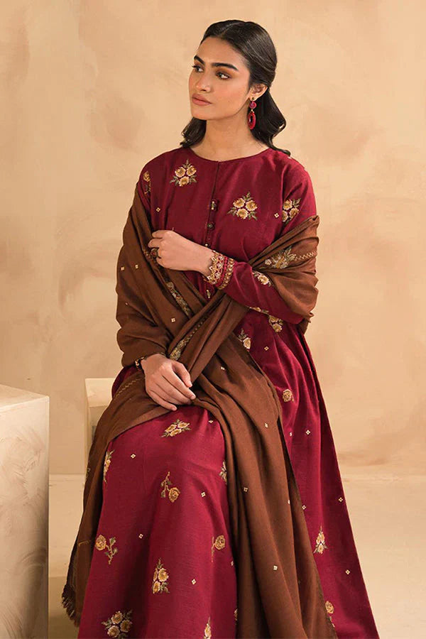 Lawn 3PC Embroidered With Lawn Embroidered Dupatta-5179