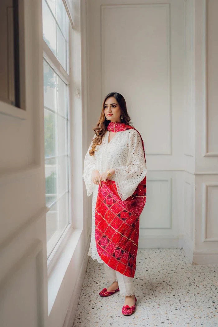 Lawn-3PC Embroidered Shirt with Digital Printed Jacquard Dupatta-1264