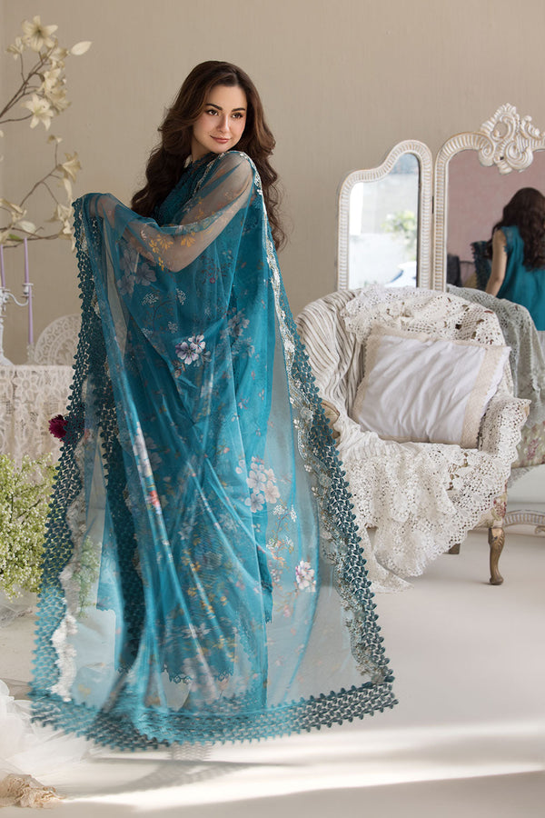 Dhanak-3PC Embroidered Shirt with Digital Printed Embroidered Dupatta-3359