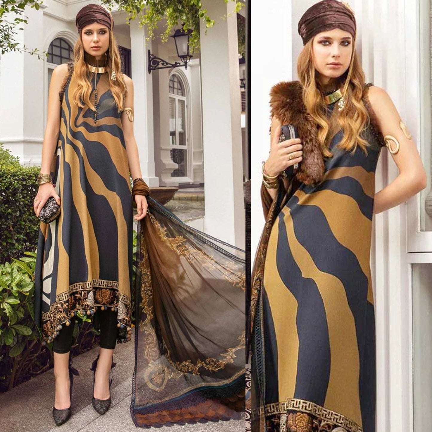 3PC Lawn Printed Shirt With Printed Dupatta And Trouser-774