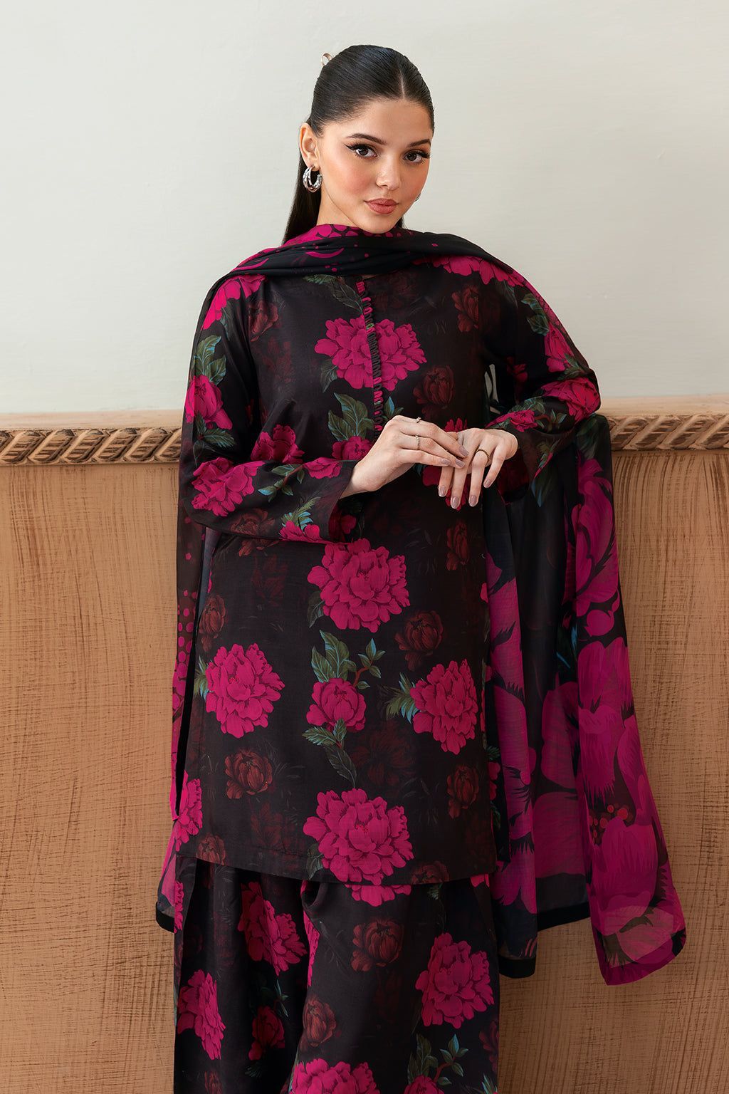 3PC KARANDI PRINTED SHIRT WITH KARANDI PRINTED DUAPTTA AND TROUSER -1711