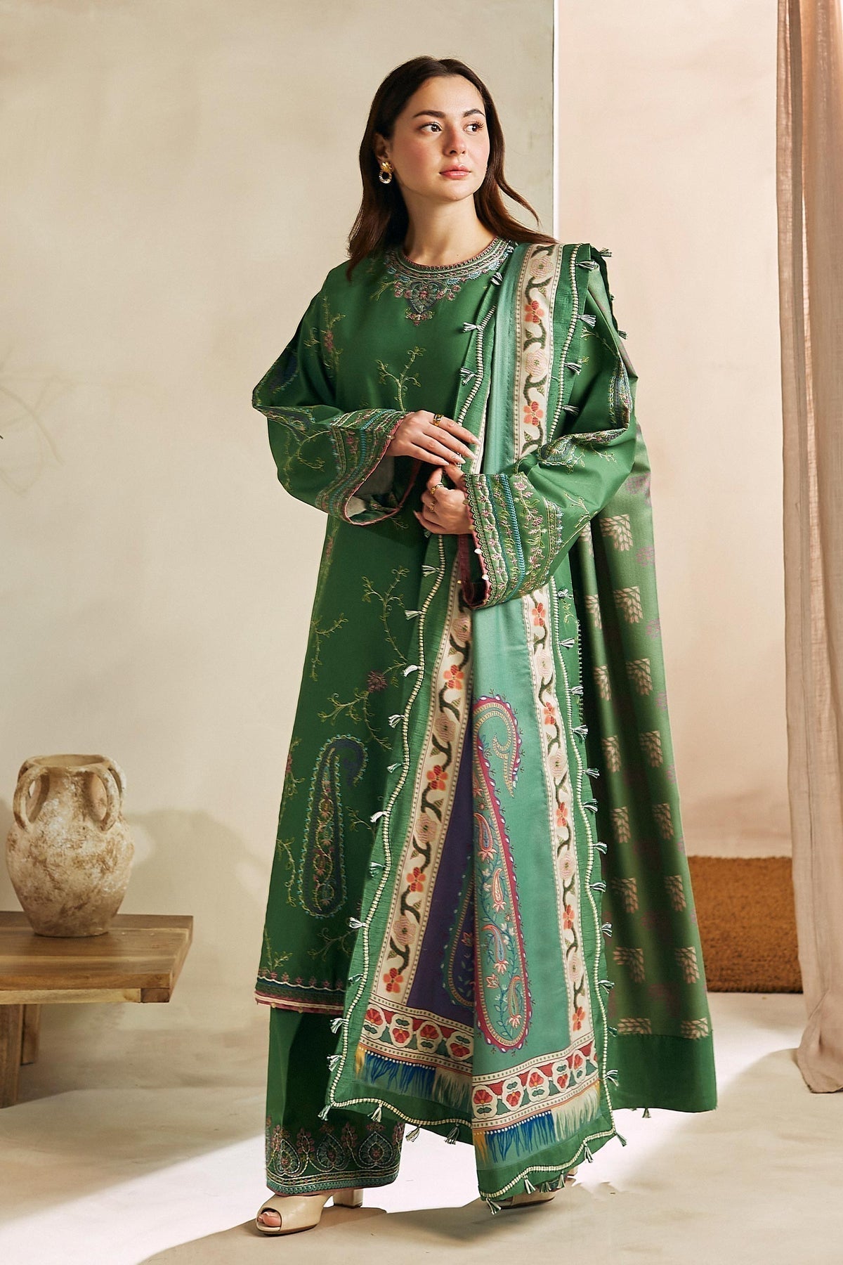 Lawn-3PC Embroidered with Digital Printed Dupatta-1141