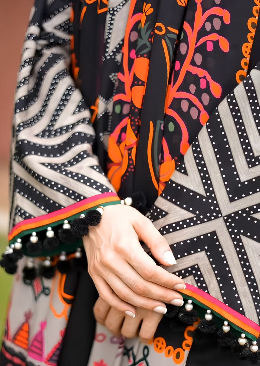 3PC LAWN PRINTED SHIRT WITH VOILE PRINTED DUAPTTA - 4011