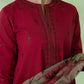 Dhanak-3PC Embroidered Shirt with Organza Digital Printed Dupatta- 3146