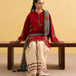 Dhanak-3PC Embroidered Shirt with Digital Printed Wool Shawl - 3437