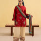 Dhanak-3PC Embroidered Shirt with Digital Printed Wool Shawl - 3437