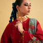 Dhanak-3PC Embroidered Shirt with Digital Printed Wool Shawl - 3437