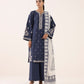 Dhanak-3PC Embroidered Shirt with Digital Printed Wool Shawl - 3511