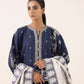 Dhanak-3PC Embroidered Shirt with Digital Printed Wool Shawl - 3511