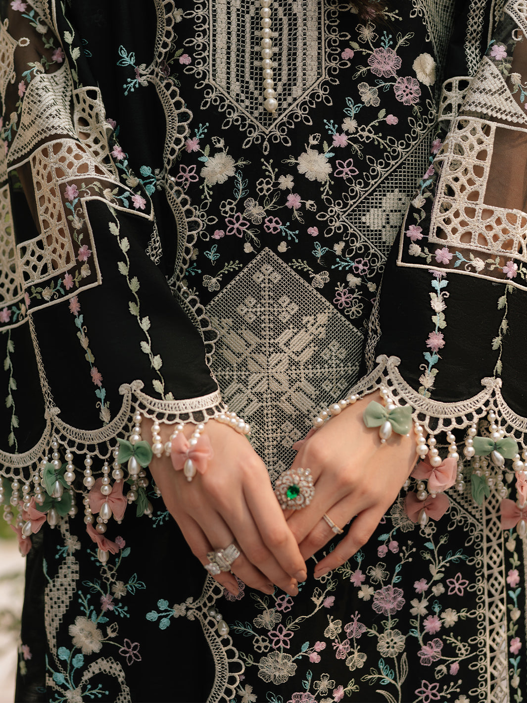 Dhanak-3PC Embroidered Shirt with Organza Embroidered Dupatta - 6216