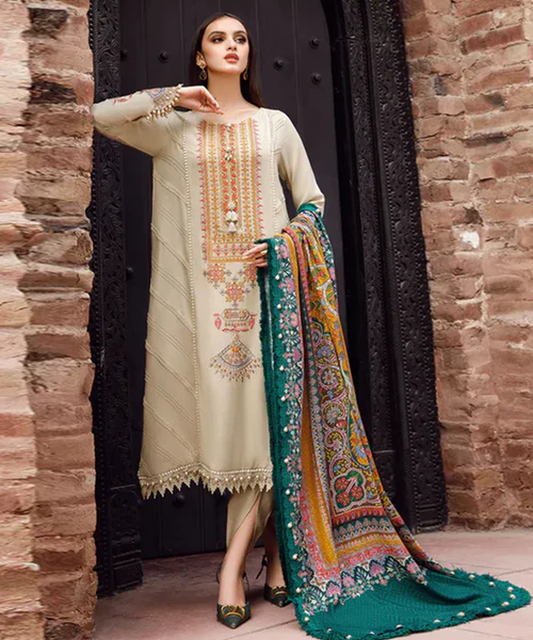 Lawn-3PC Embroidered With Digital Printed Dupatta-5185