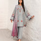 Lawn-3PC Chikankari Embroidered With Digital Printed Jacquard Dupatta-5192
