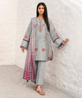 Lawn-3PC Chikankari Embroidered With Digital Printed Jacquard Dupatta-5192