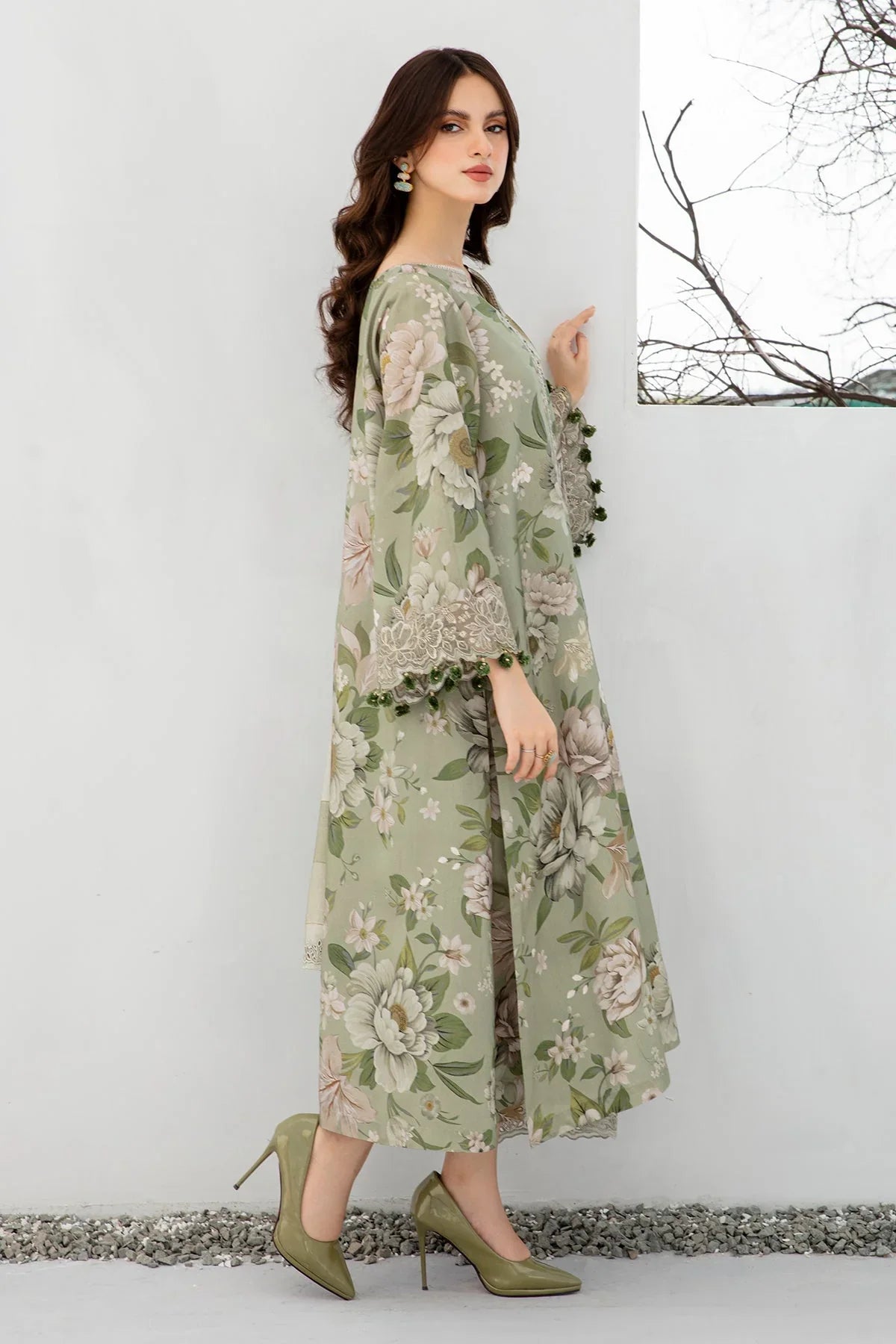 BAROQUE 3PC KARANDI PRINTED SHIRT WITH KARANDI PRINTED DUAPTTA AND TROUSER-801