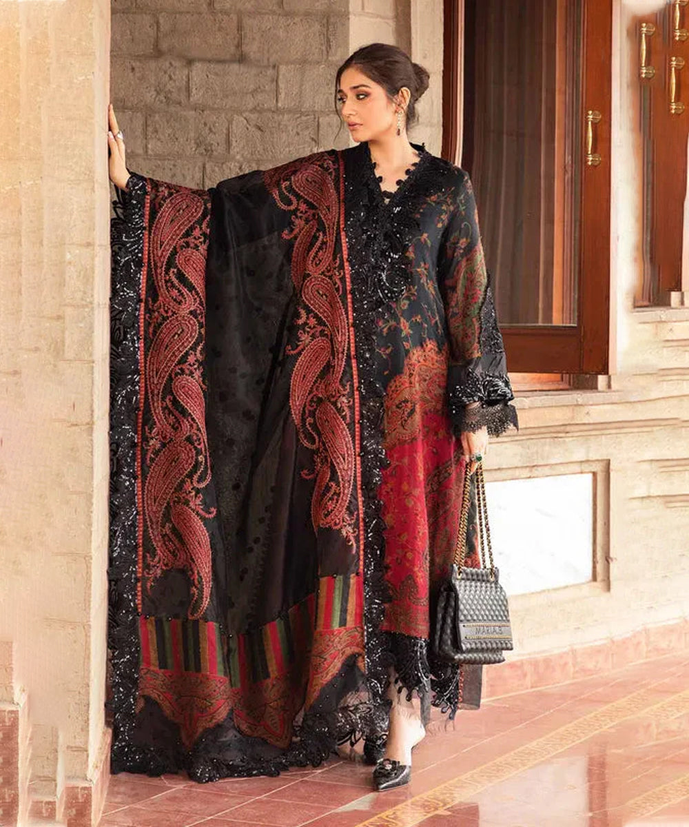 3PC KARANDI PRINTED SHIRT WITH KARANDI PRINTED DUAPTTA AND TROUSER -1709