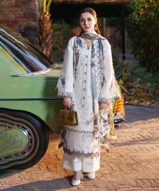 Lawn-3PC Embroidered Shirt with Digital Printed Jacquard Dupatta-5180