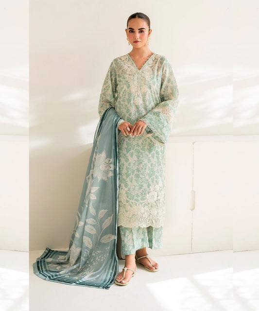 BAROQUE KHADDAR 3PC WITH KHADDAR PRINTED SHIRT & TROUSER-906