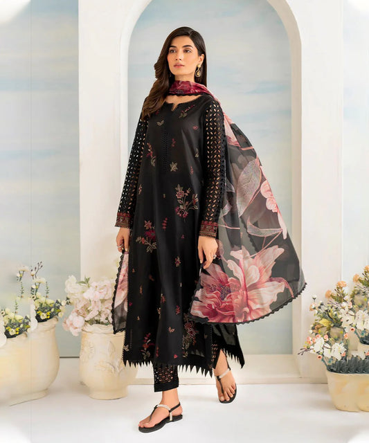 Lawn-3PC Embroidered with Digital Printed Jacquard Dupatta-5074