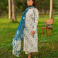 3PC-Printed Lawn Shirt With Voile Printed Dupatta-1546