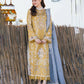Dhanak-3PC Embroidered Shirt with Organza Embroidered Dupatta- 3145