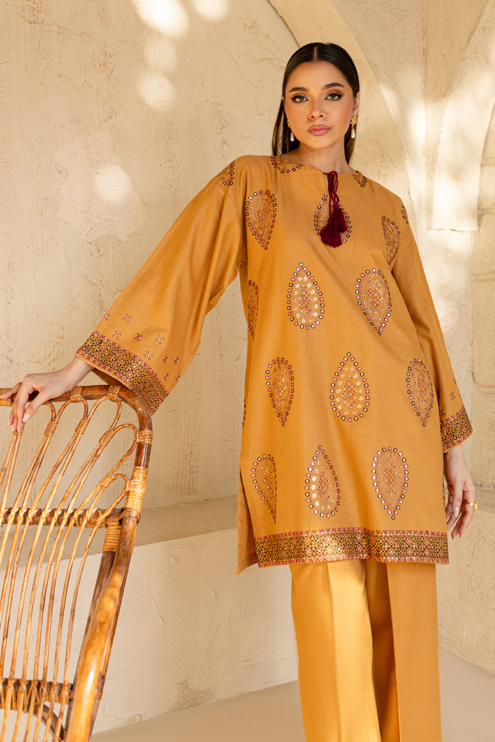 BATIK - 2PC DHANAK SEQUIN EMBROIDERED SHIRT WITH DHANAK SEQUIN EMBROIDERED TROUSER-297