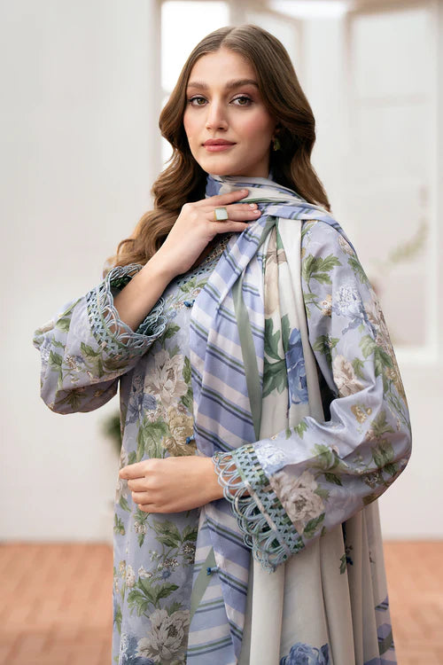 BAROQUE - 3PC Lawn Printed Shirt With Voile Printed Dupatta-787