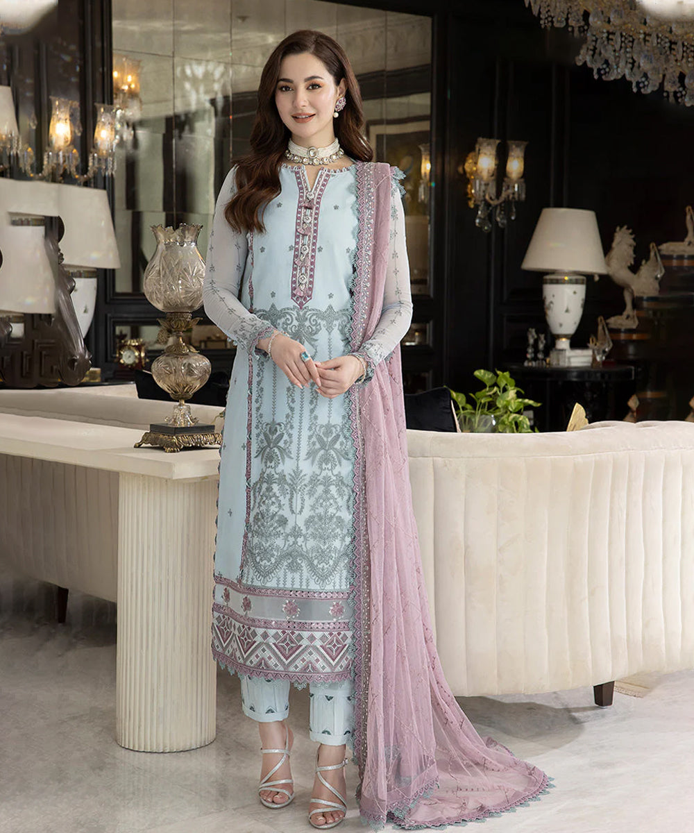 Lawn 3PC Embroidered With Chiffon Embroidered Dupatta-5156