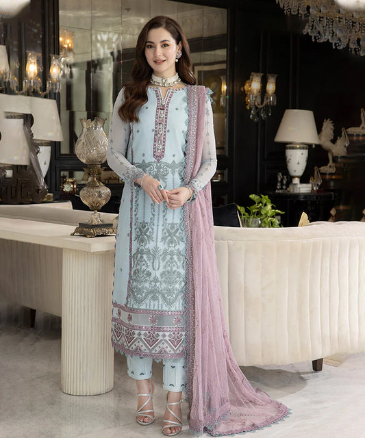 Lawn 3PC Embroidered With Chiffon Embroidered Dupatta-5156
