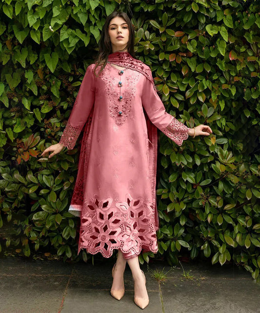 Lawn-3PC Embroidered Shirt with Digital Printed Jacquard Dupatta- 1190