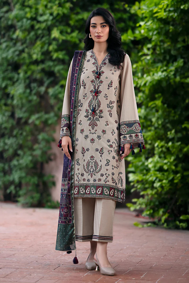 JAZMIN 3PC Dhanak Embroidered Shirt With Printed Dupatta-210