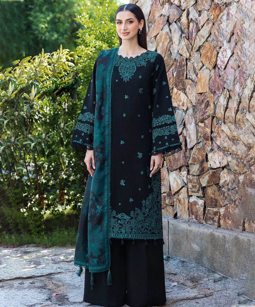 Lawn-3PC Embroidered Shirt with Digital Printed Jauqard Dupatta- 5098