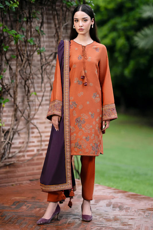 JAZMIN 3PC Dhanak Embroidered Shirt With Printed Dupatta-210