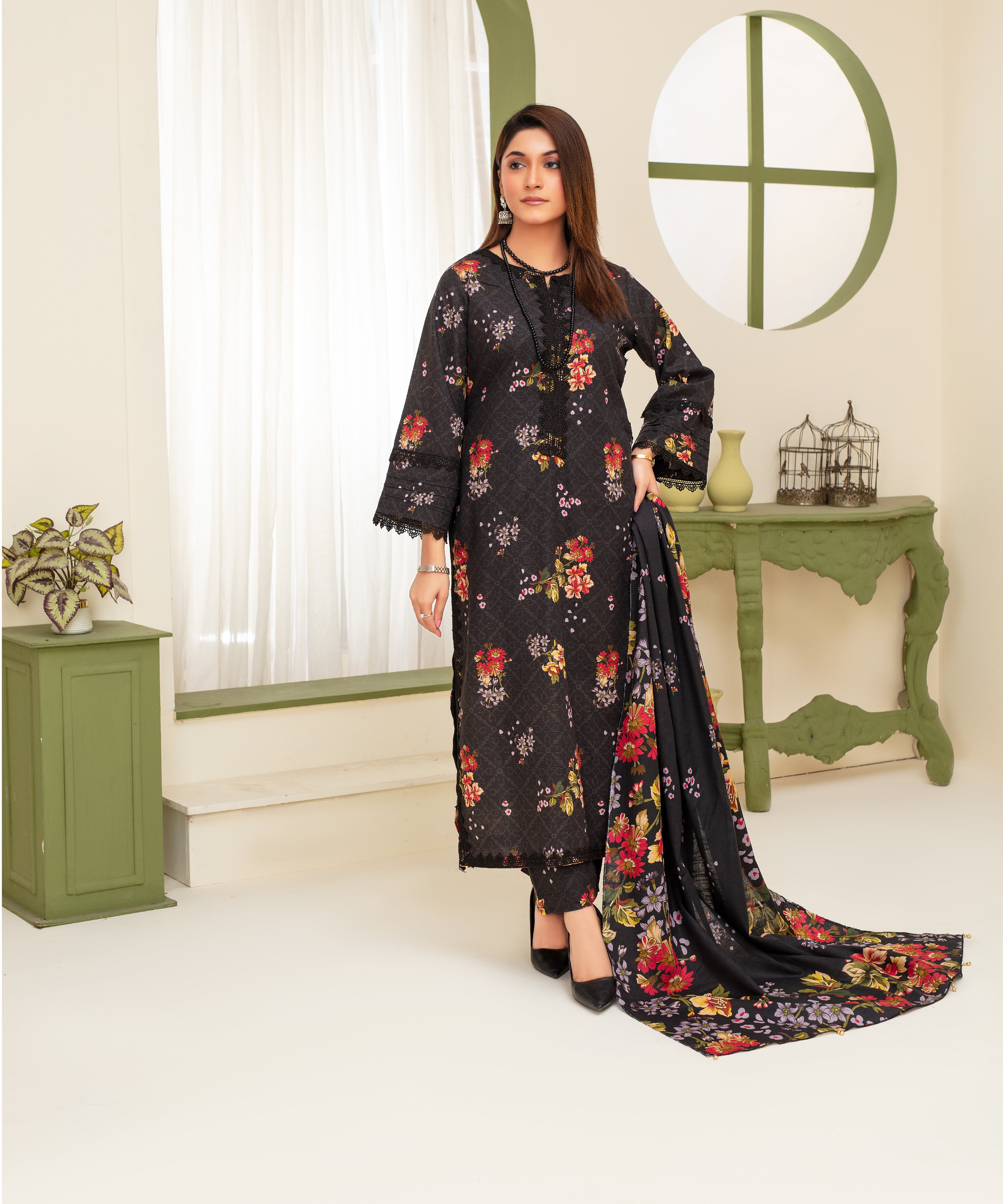 KHADDAR 3PC WITH KHADDAR PRINTED SHIRT & TROUSER-903