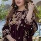 Velvet-3pc Embroidered with Velvet Embroidered Dupatta-955