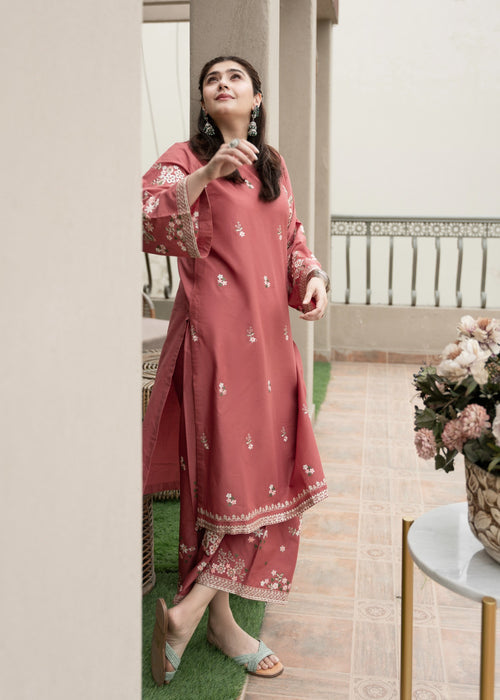 Dhanak-2PC Embroidered Suit - 661