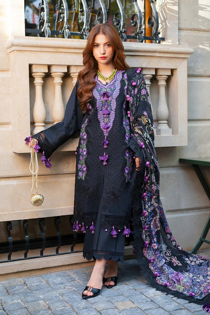 Lawn-3PC Chikankari Embroidered With Digital Printed Jacquard Dupatta-5240
