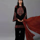 Linen 3PC Embroidered Shirt with Chiffon Embroidered Dupatta-1009