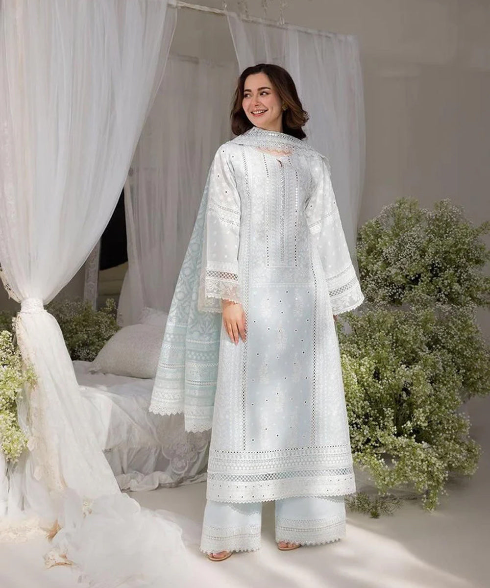 Lawn-3PC Embroidered Shirt with Digital Printed Chiffon Dupatta-5103