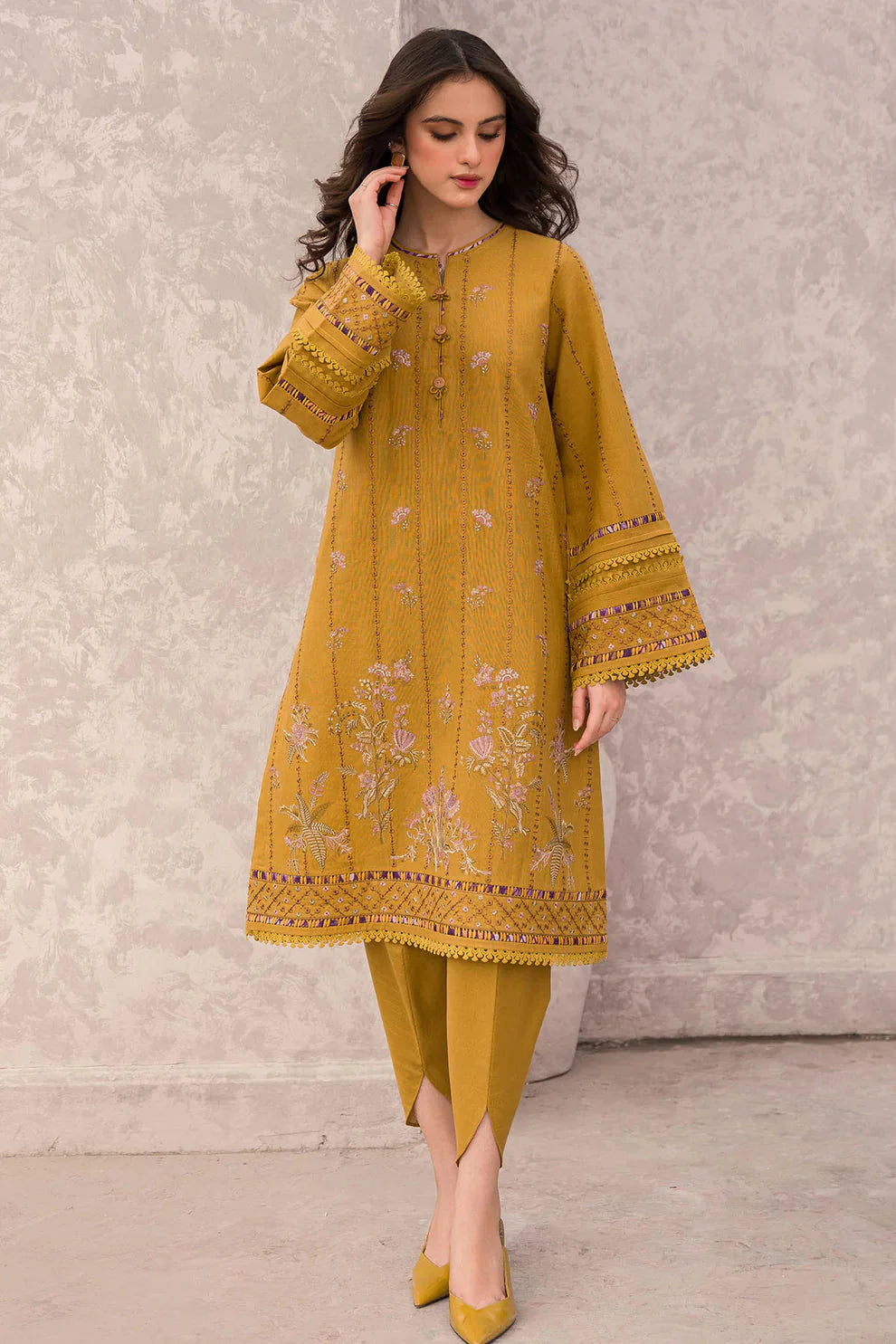 JAZMIN 3PC Lawn Embroidered Shirt With Printed Dupatta-496