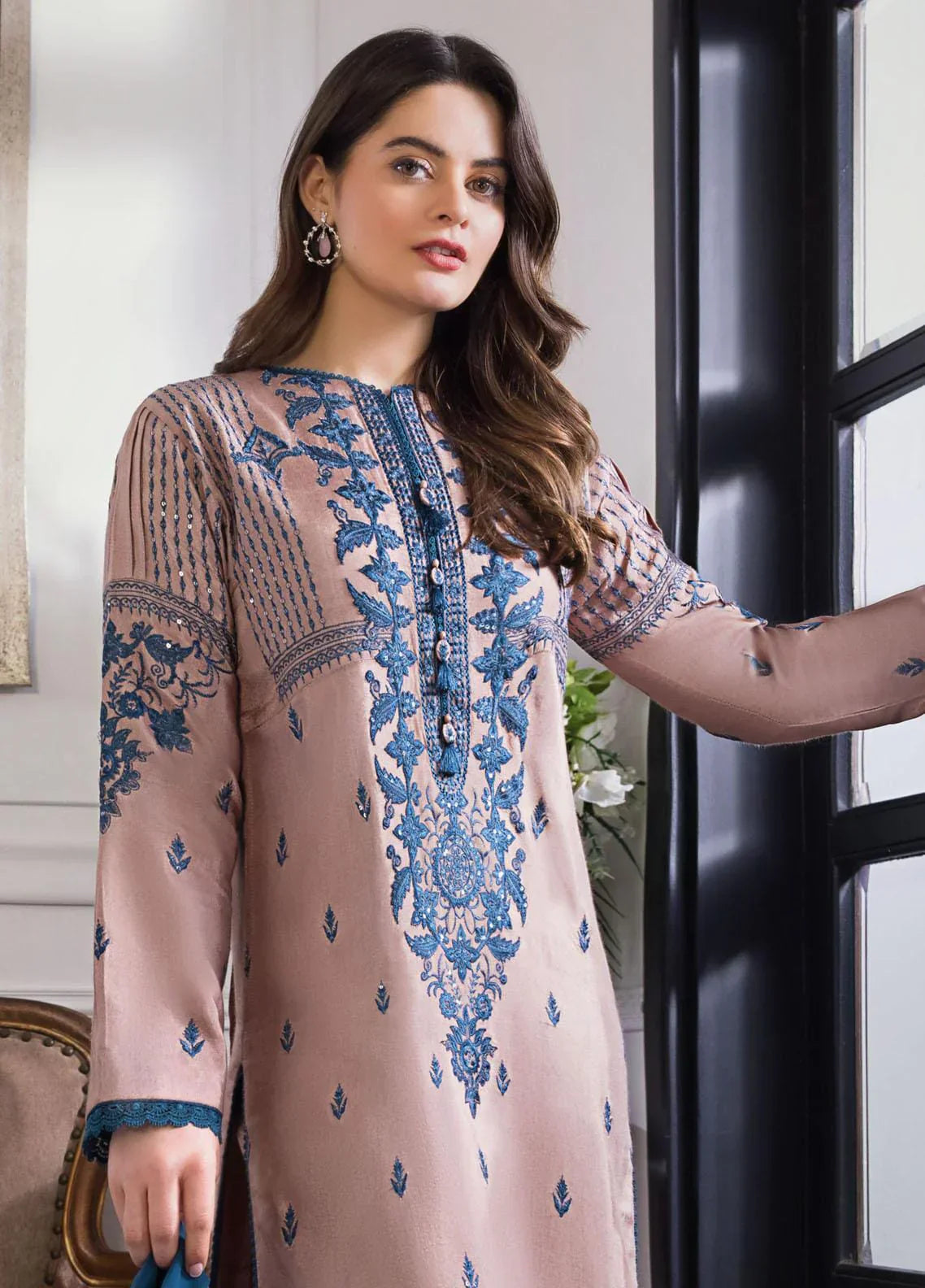 Lawn-3PC Embroidered With Chiffon Dupatta-5063