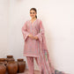 Lawn-3PC Chikankari Embroidered With Digital Printed Jacquard Dupatta-5159
