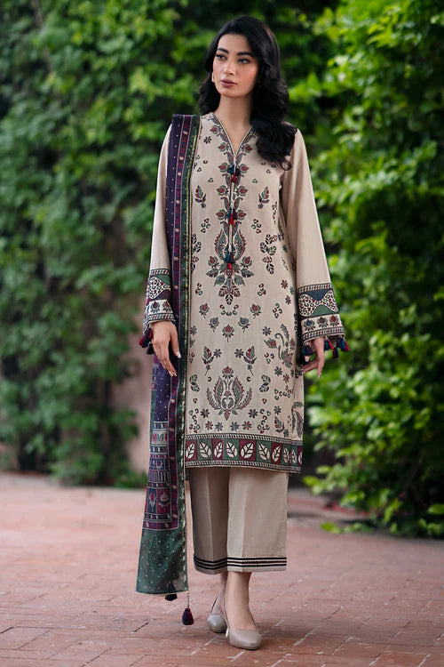 JAZMIN 3PC Dhanak Embroidered Shirt With Printed Dupatta-210