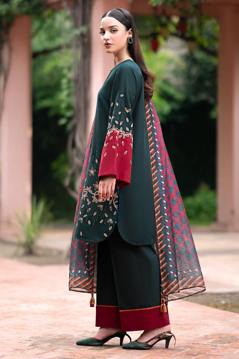 JAZMIN 3PC Dhanak Embroidered Shirt With Printed Dupatta-679