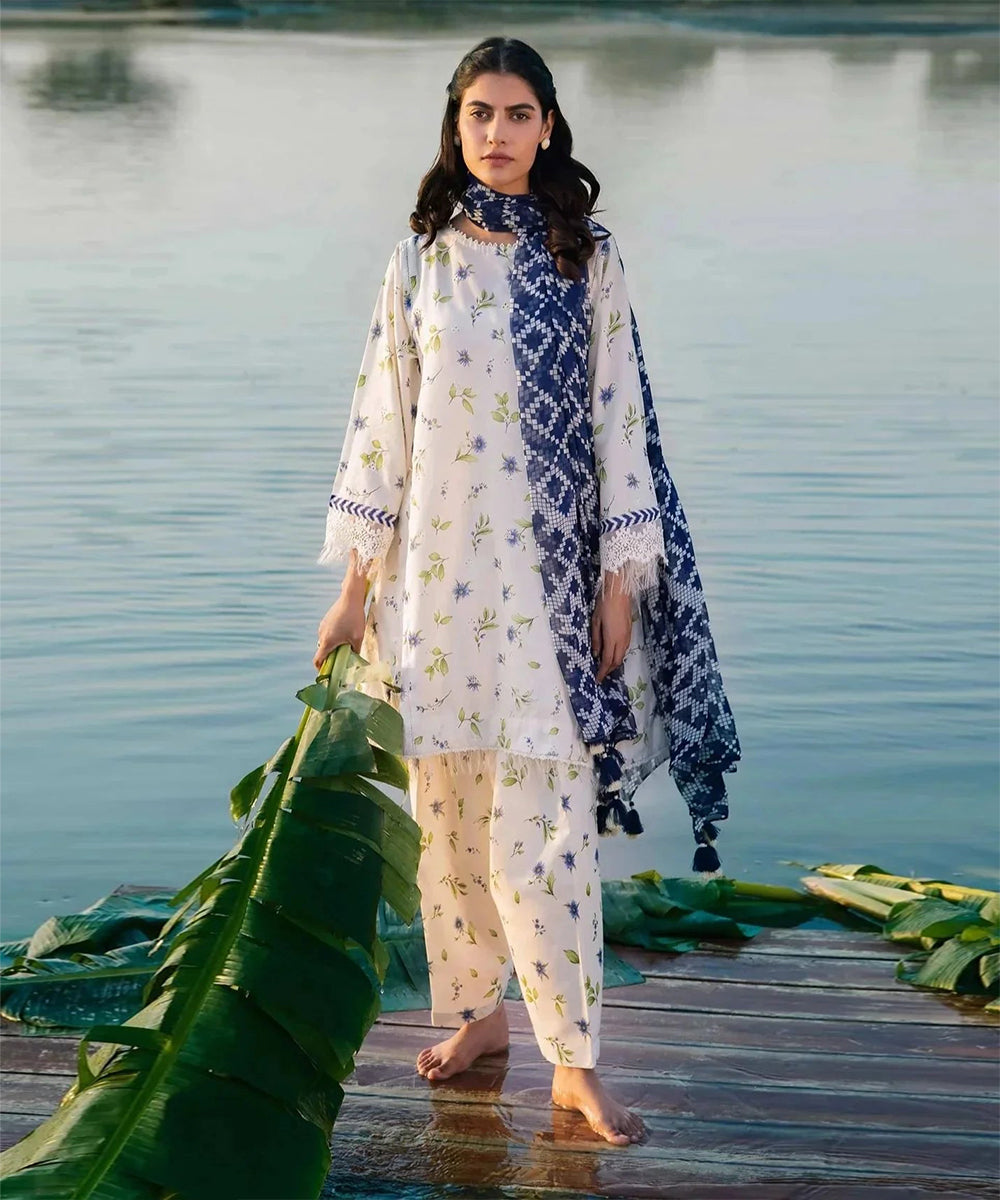 MARIA B 3PC KARANDI PRINTED SHIRT WITH KARANDI PRINTED DUAPTTA AND TROUSER-814