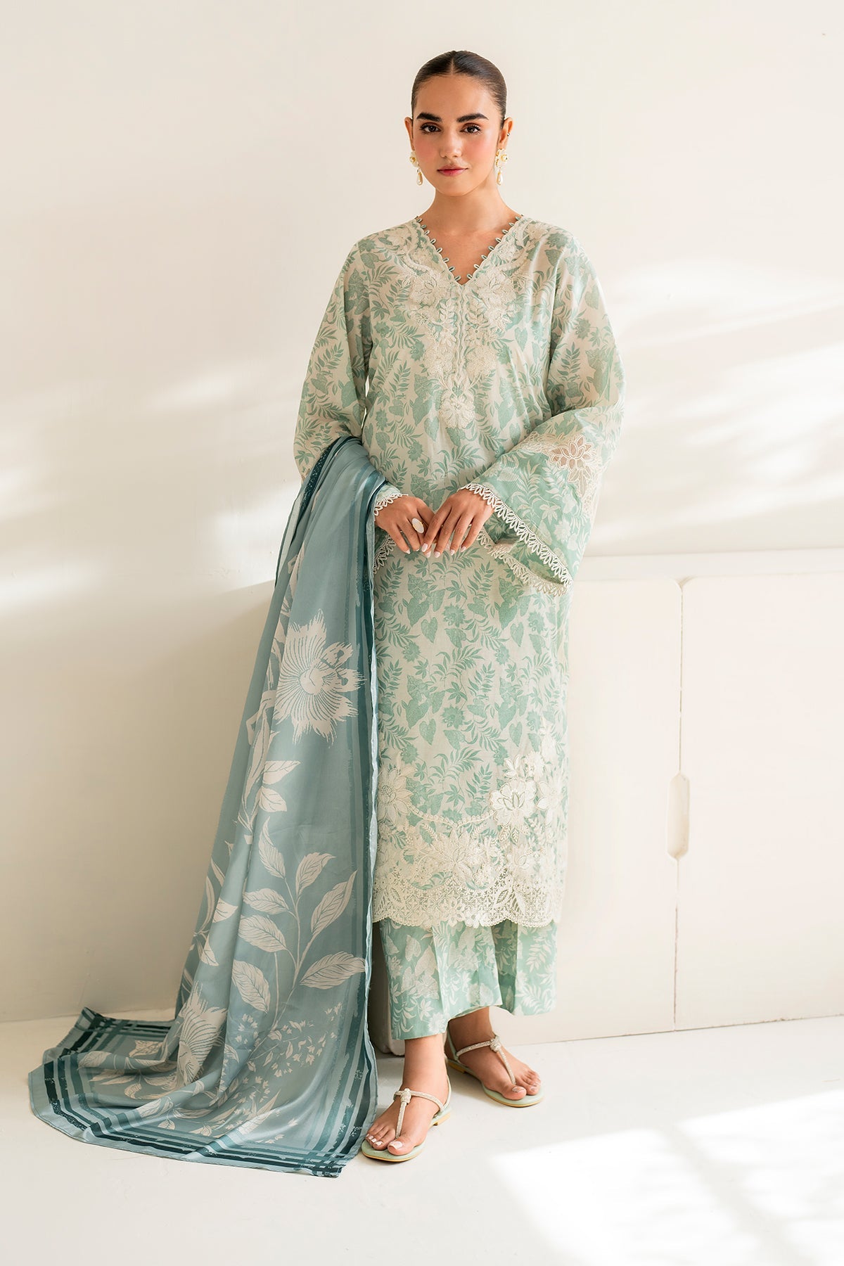 BAROQUE KHADDAR 3PC WITH KHADDAR PRINTED SHIRT & TROUSER-906