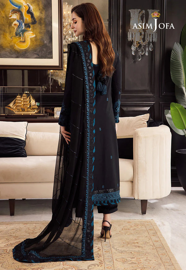Dhanak-3PC Embroidered Shirt with Organza Embroidered Dupatta - 6064