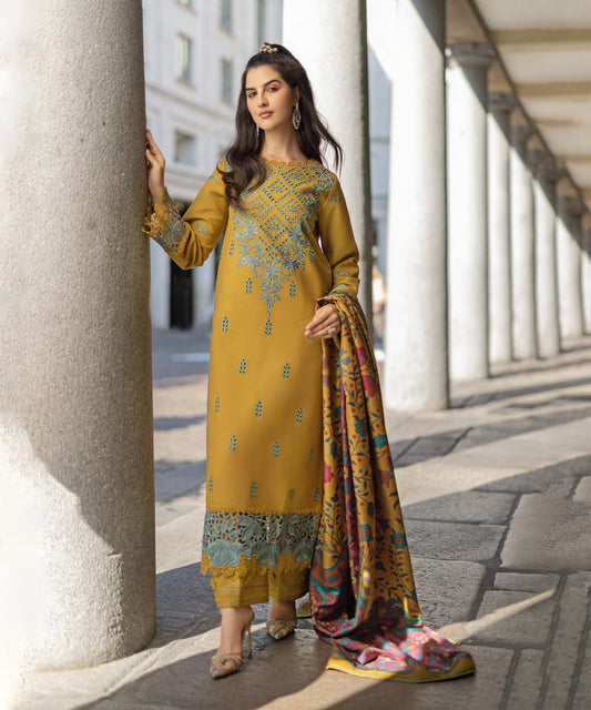 Lawn-3PC Embroidered Shirt with Digital Printed Jacquard Dupatta-1105