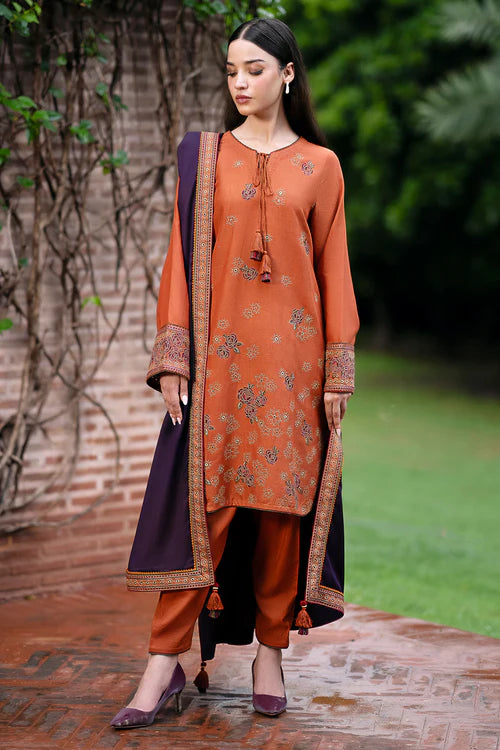 JAZMIN 3PC Dhanak Embroidered Shirt With Printed Dupatta-210